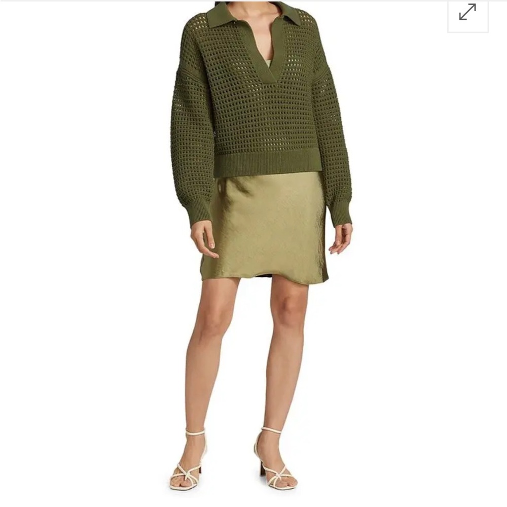Dh New York Kiki Polo Knit Slip Dress Olive Green